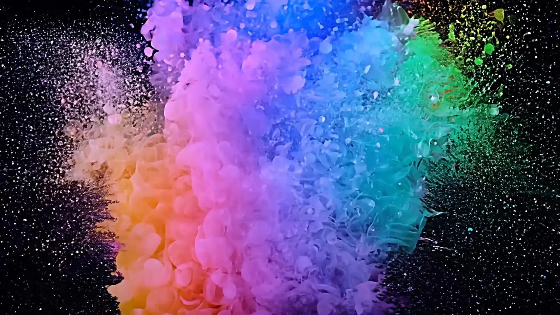 Rainbow Paint Splash Overlay for Logo Animation